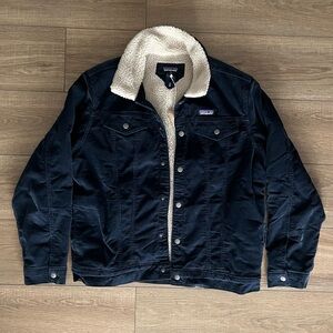 Men’s Navy Pile Lined Trucker Jacket